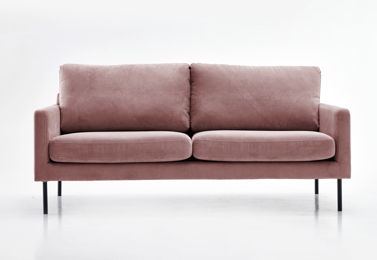 KATA sohva (Orinoco-kangas, väri roosa. Jalat metalli, väri - 3 istuttavat sohvat | Asko