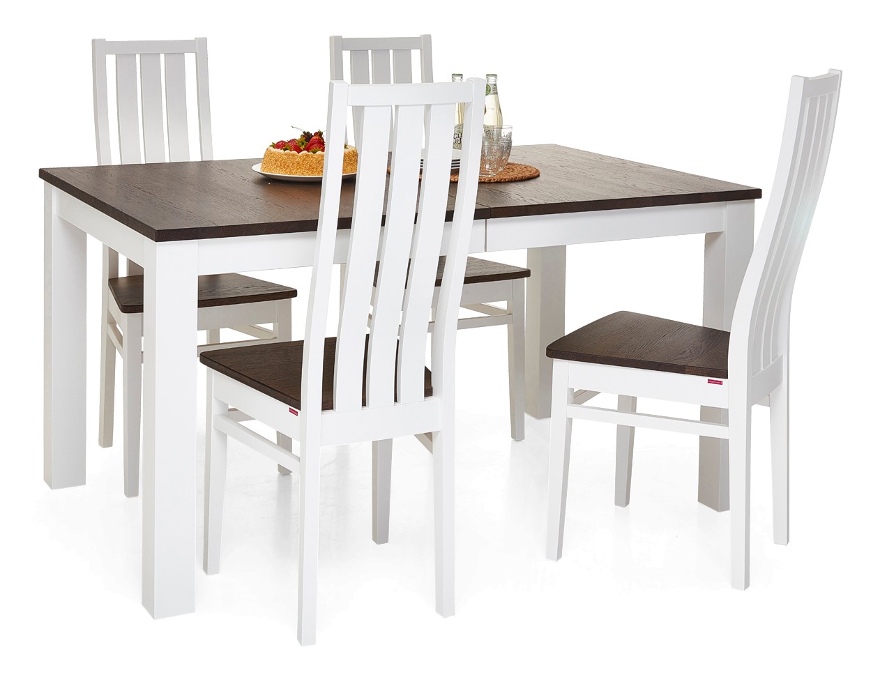 AAVA-jatkettava ruokapöytä ja 4 MERI-tuolia
