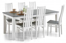 AAVA-jatkettava ruokapöytä ja 6 MERI-tuolia