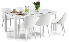 Pohjanmaan AAVA-ruokapöytä lasikannella ja 6 RONDO-tuolia