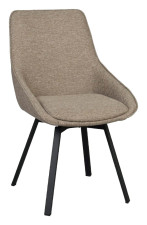 Rowico Home ALISON-tuoli beige kangas ja musta pyörivä metallijalka
