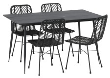 CABO-ruokapöytä ja 4 TANGER-tuolia