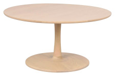 Rowico Home HOBART -sohvapöytä pyöreä Ø90 valkokäsitelty tammi