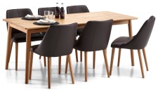 Pohjanmaan LOUHI-ruokapöytä ja 6 RONDO-tuolia