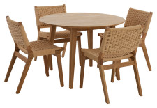 LUCAS-ruokapöytä pyöreä ja 4 BRIENNE-tuolia