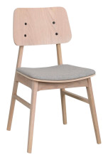 Rowico Home NAGANO-tuoli valkokäsitelty/vaaleanharmaa kangas